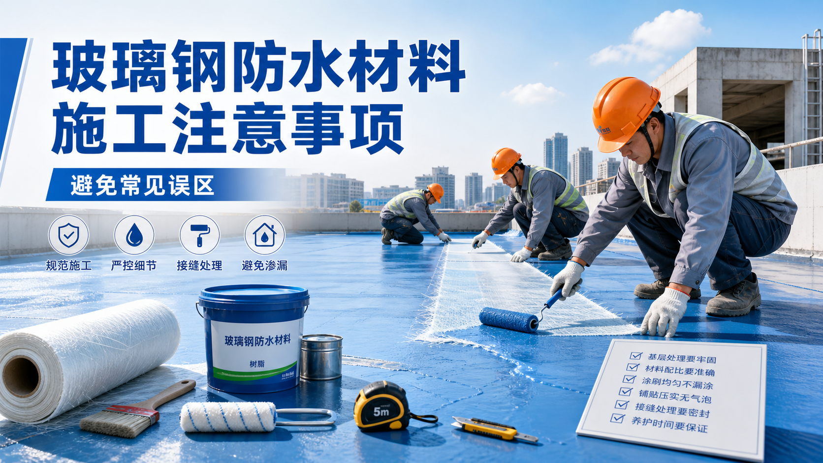 玻璃钢防水材料施工注意事项,避免常见误区 忻州 版